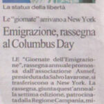 Emigrazione, rassegna al Columbus Day LA REPUBBLICA 04-10-2012